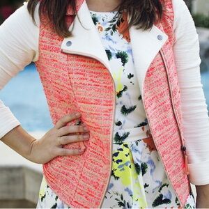 Anthropologie Neon Pink Tweet Moto Jacket